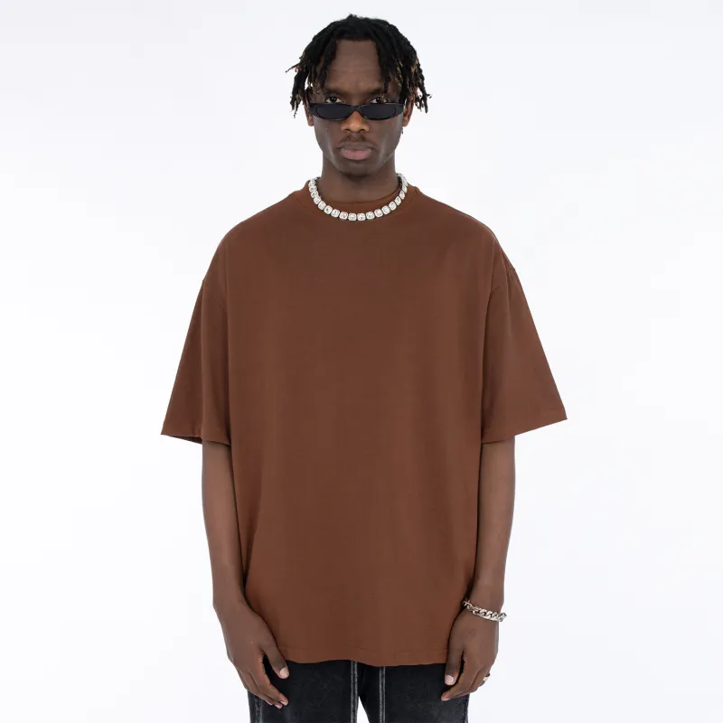 MT99 Short Sleeved T Shirts Casual Loose Fit Minimalist Style Men's Premium Solid Color-40