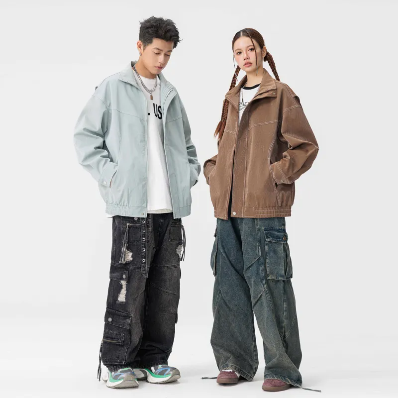 Yiwen Leather Jackets Unisex-16