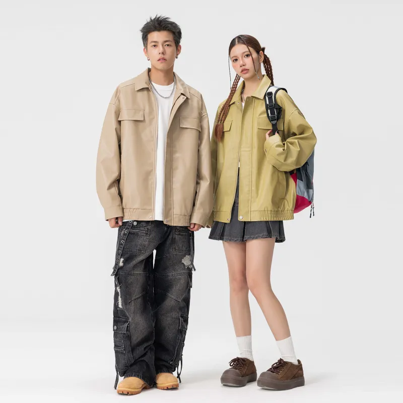 Yiwen Leather Jackets Unisex-19