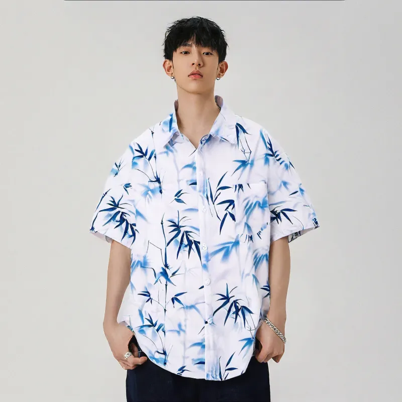 Yiwen Shirt Unisex Ink Wash Bamboo Shadow-2