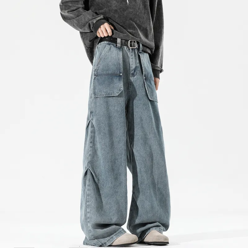 Yiwen Jeans Unisex Blue-3