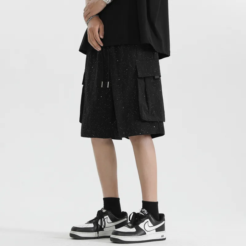 Yiwen Cargo Shorts Unisex Black-3