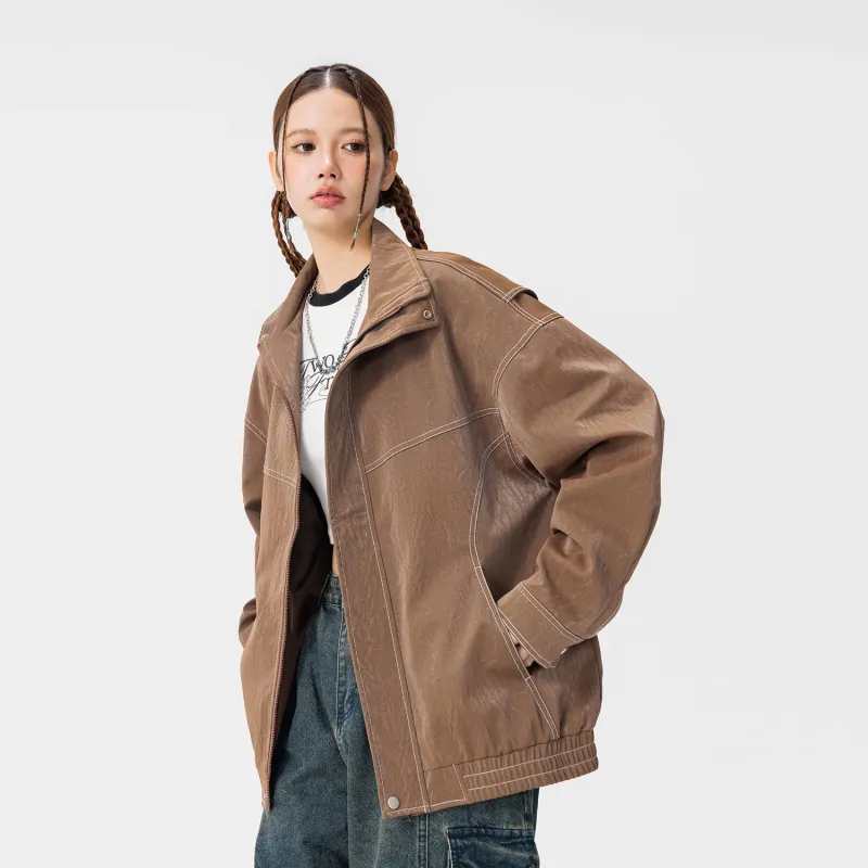 Yiwen Leather Jackets Unisex-11