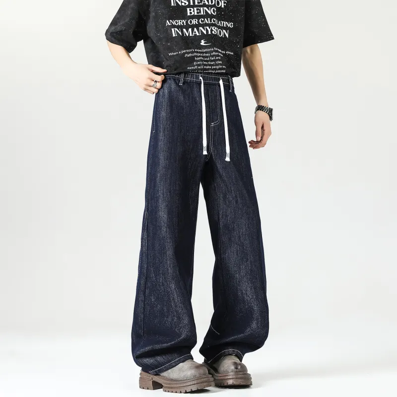 Yiwen Jeans Unisex Dark Blue-4