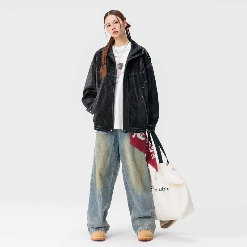Yiwen Leather Jackets Unisex-3