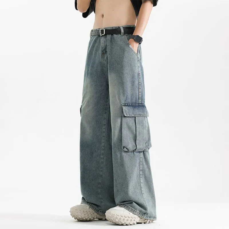 Yiwen Jeans Unisex Nostalgic Blue-5