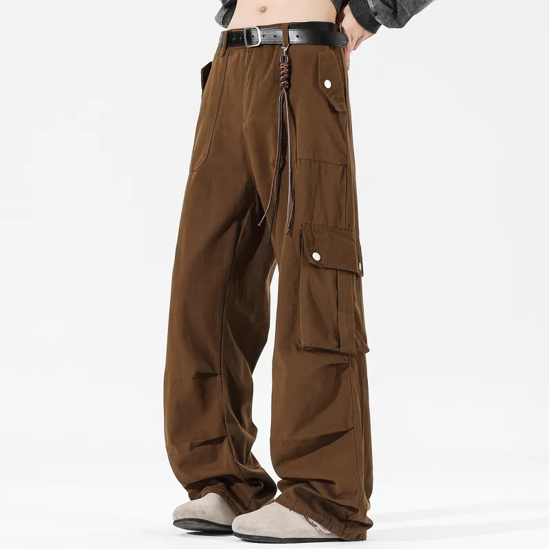 Yiwen Casual Pants Unisex Brown-2
