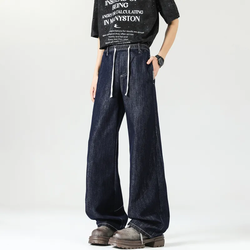 Yiwen Jeans Unisex Dark Blue-3