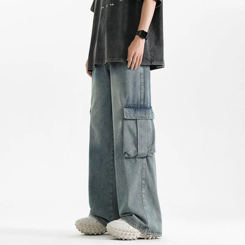 Yiwen Jeans Unisex Nostalgic Blue-4