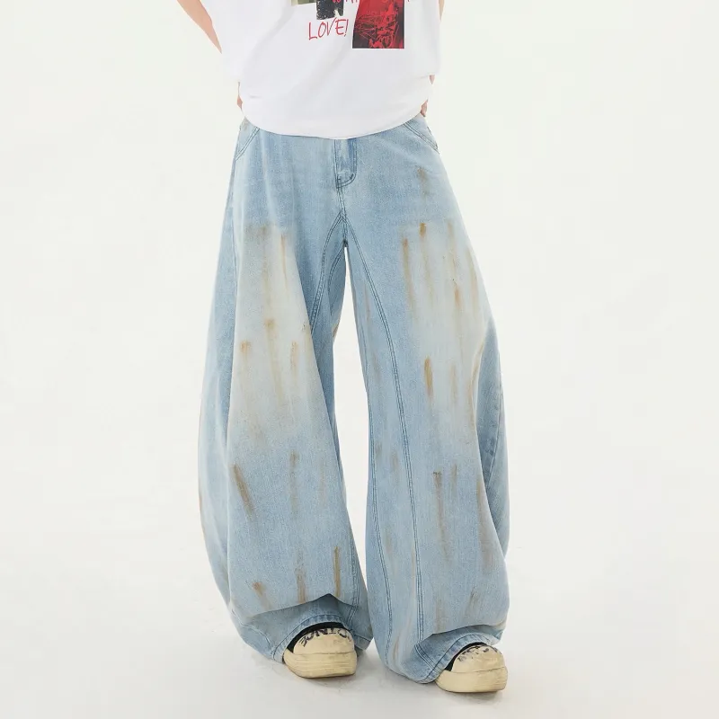 Yiwen Jeans Unisex Dirty Blue-3
