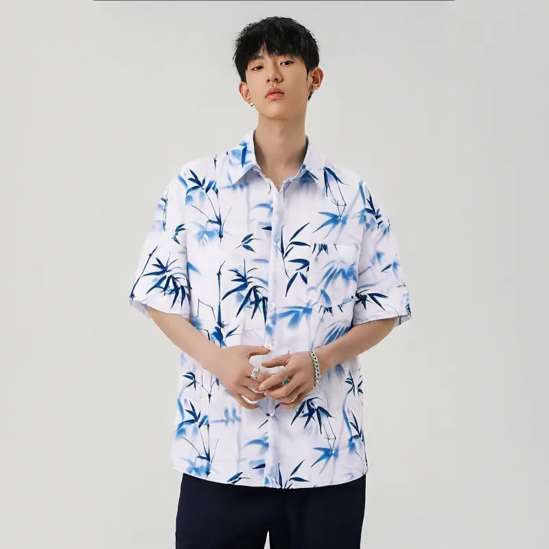 Yiwen Shirt Unisex Ink Wash Bamboo Shadow-3
