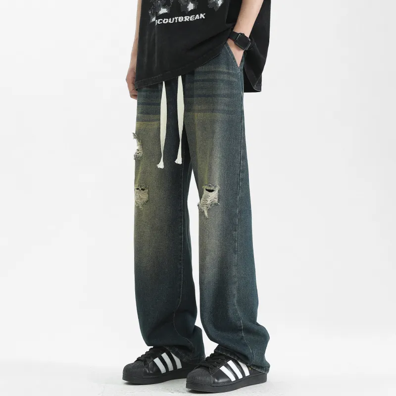 Yiwen Jeans Unisex Nostalgic Green-2