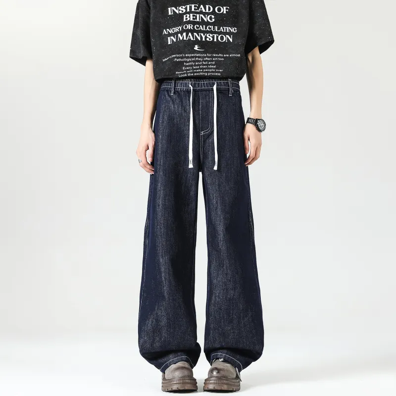 Yiwen Jeans Unisex Dark Blue-2