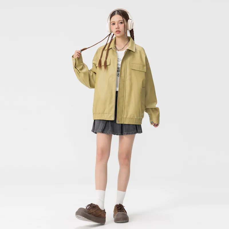 Yiwen Leather Jackets Unisex-14