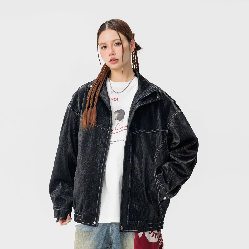 Yiwen Leather Jackets Unisex-5