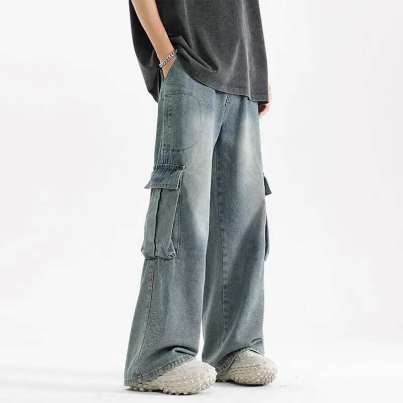 Yiwen Jeans Unisex Nostalgic Blue-3