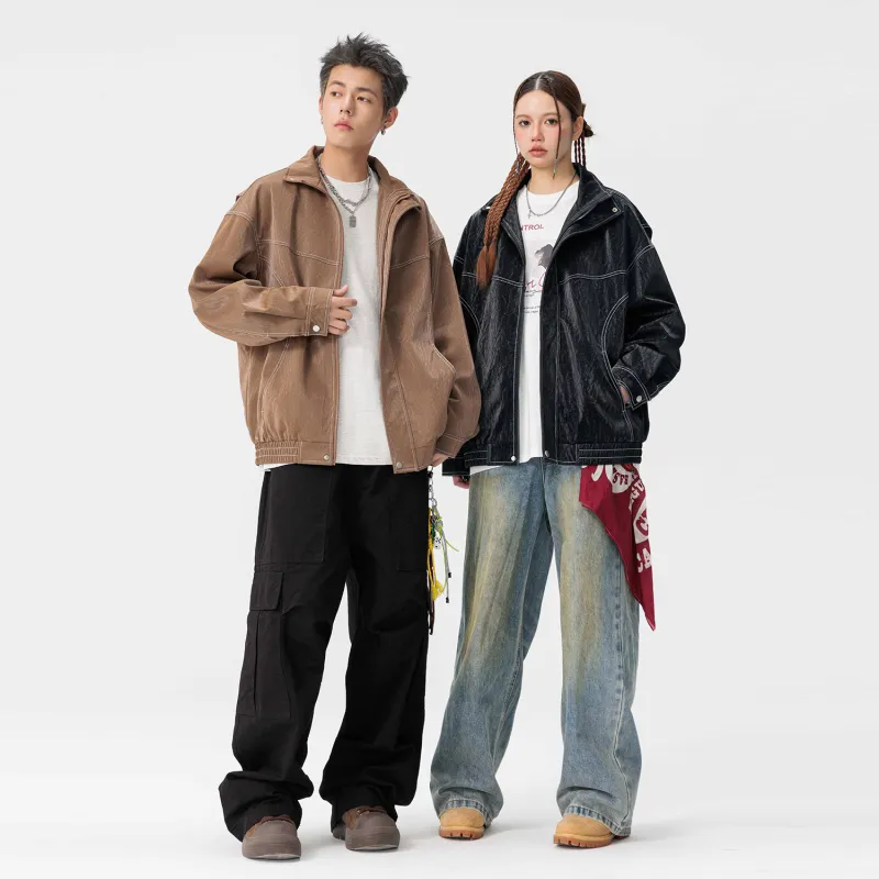 Yiwen Leather Jackets Unisex-8
