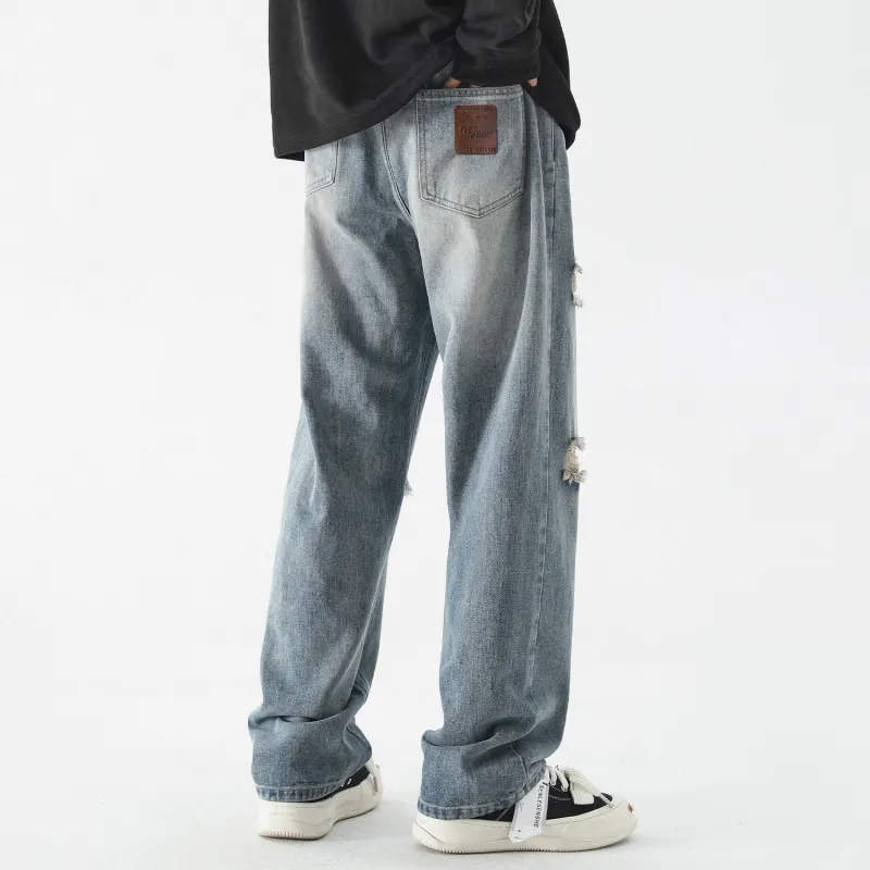 Yiwen Jeans Unisex Vintage Blue-4
