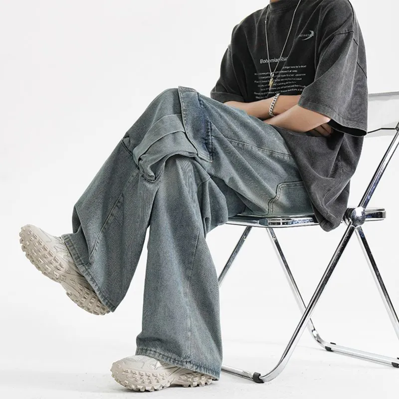 Yiwen Jeans Unisex Nostalgic Blue-2