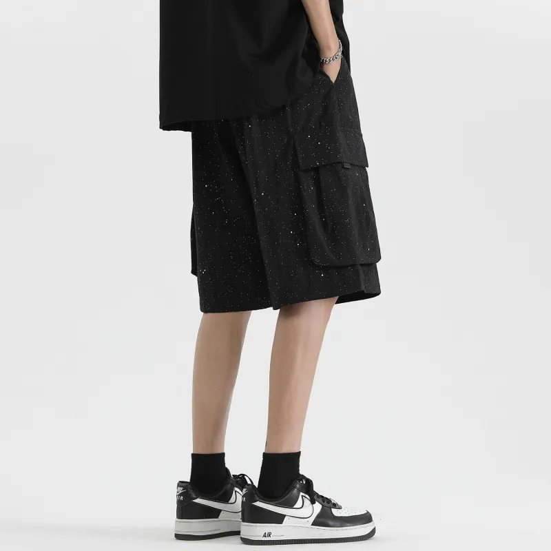 Yiwen Cargo Shorts Unisex Black-4