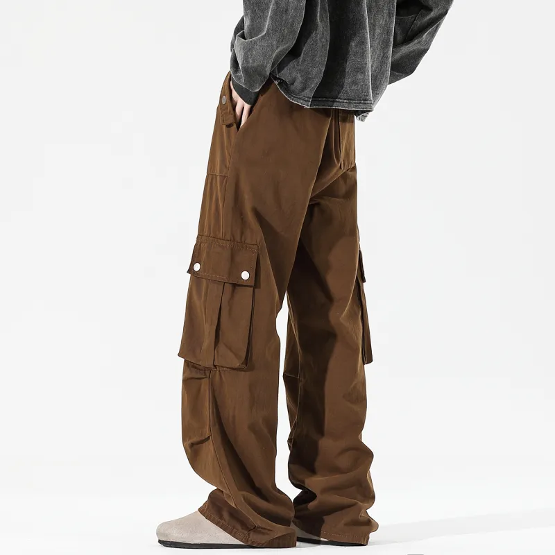 Yiwen Casual Pants Unisex Brown-4