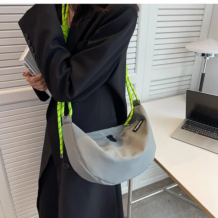 XOKY Fabric Crossbody Bag Regular Unisex Klein Blue/Khaki/Gray/Black-4