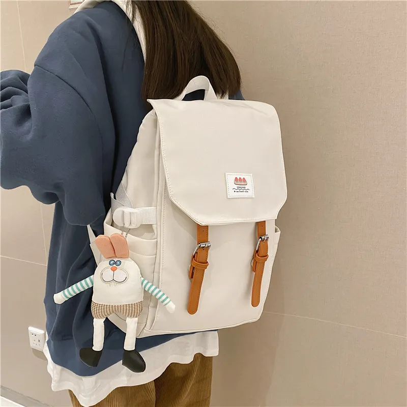 XOKY Nylon Backpack Regular Unisex White/Black-6