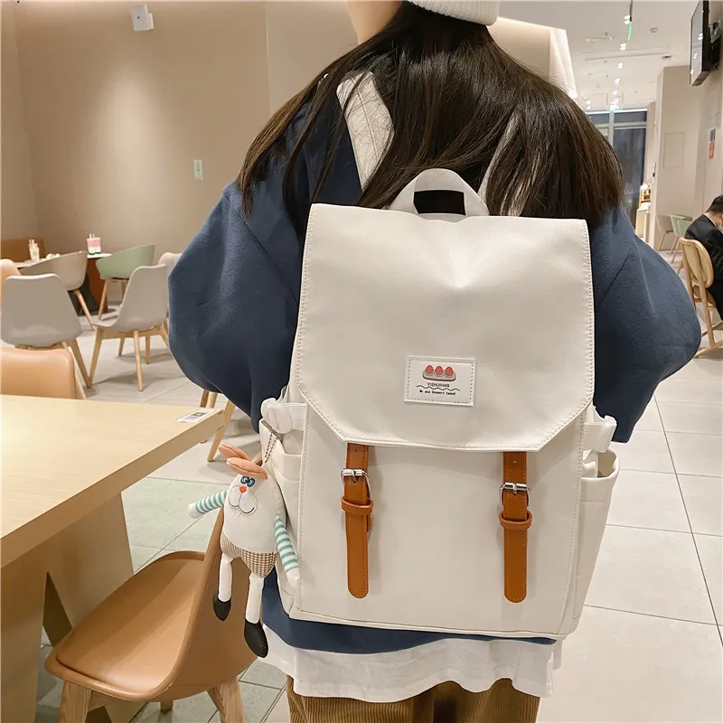 XOKY Nylon Backpack Regular Unisex White/Black-5