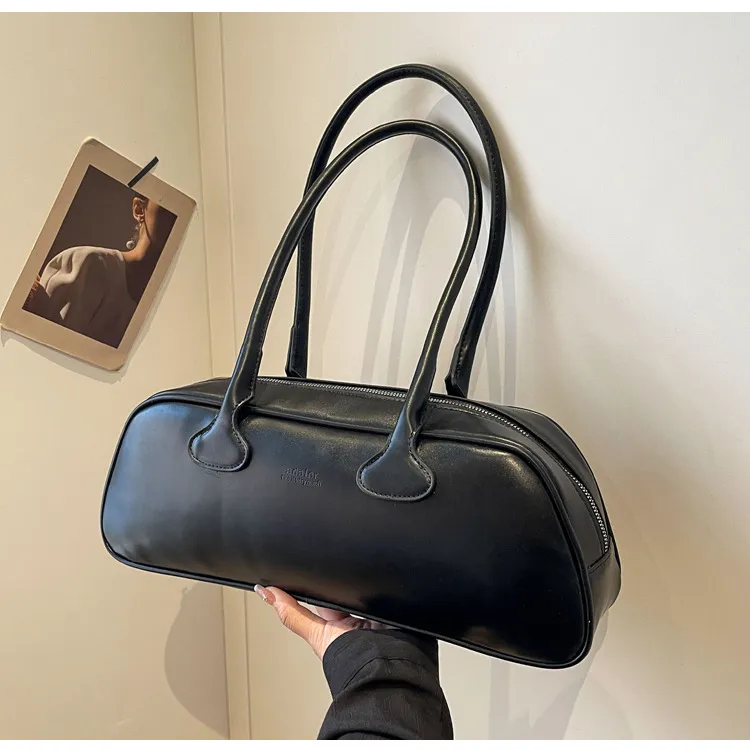 XOKY PU Shoulder Bag Regular Unisex Coffee/Black/Red-12