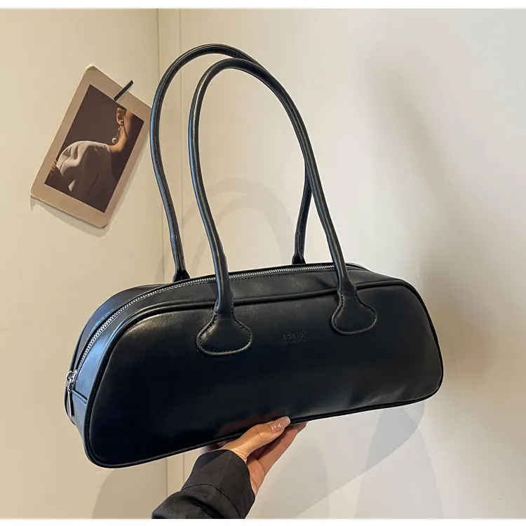 XOKY PU Shoulder Bag Regular Unisex Coffee/Black/Red-13