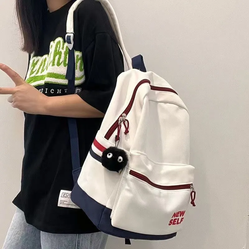 XOKY Nylon Backpack Regular Unisex White/Black/Pink/Green-1