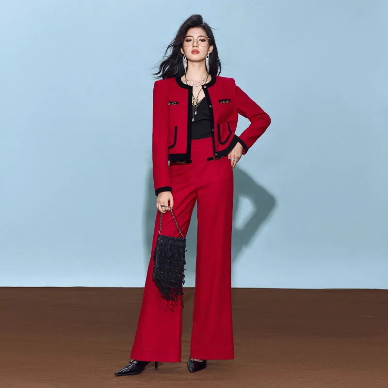 CHICHY CHICHY Size Sister Series Casual Pants Women's Red-4
