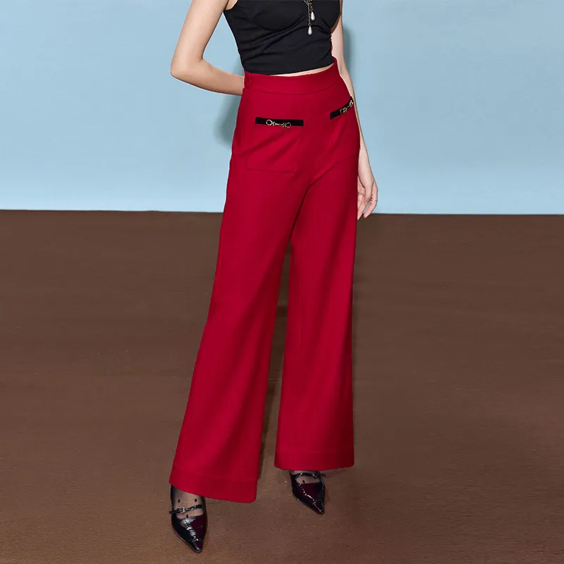 CHICHY CHICHY Size Sister Series Casual Pants Women's Red-5
