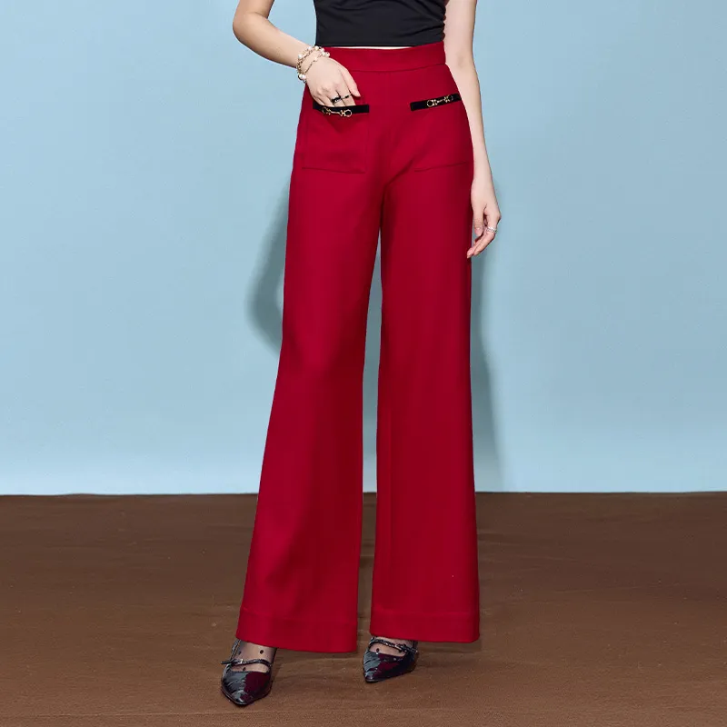 CHICHY CHICHY Size Sister Series Casual Pants Women's Red-2