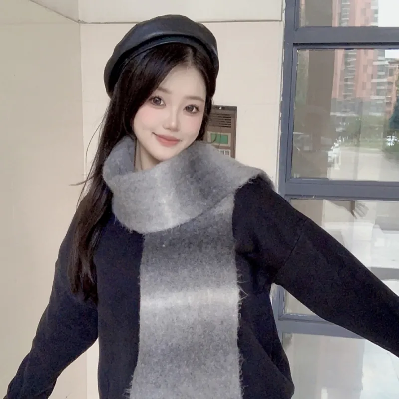 A Good Thing Wool Blend Knit Scarves Unisex-12
