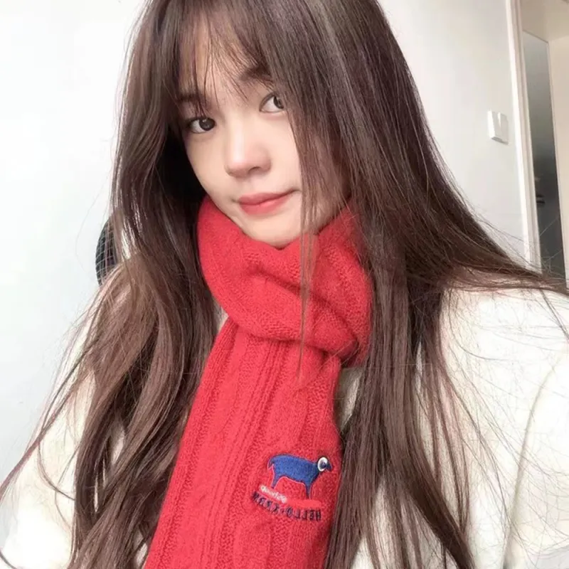 A Good Thing Wool Blend Knit Scarves Unisex White-7