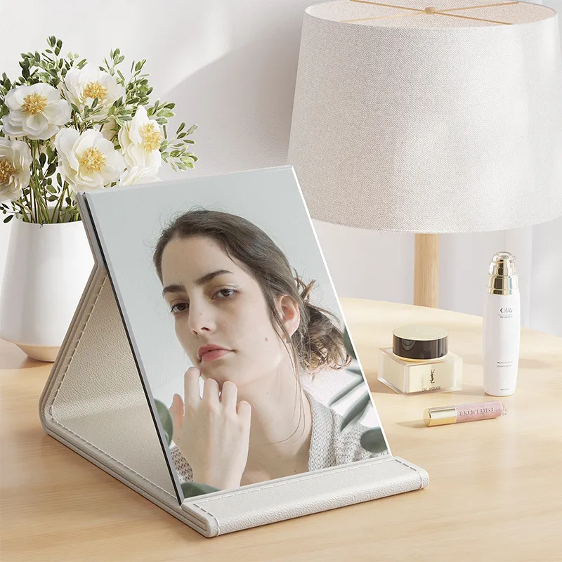 FANHUASENLIN High Definition Foldable PU Leather Stand For Portable Use Make Up Mirrors-10