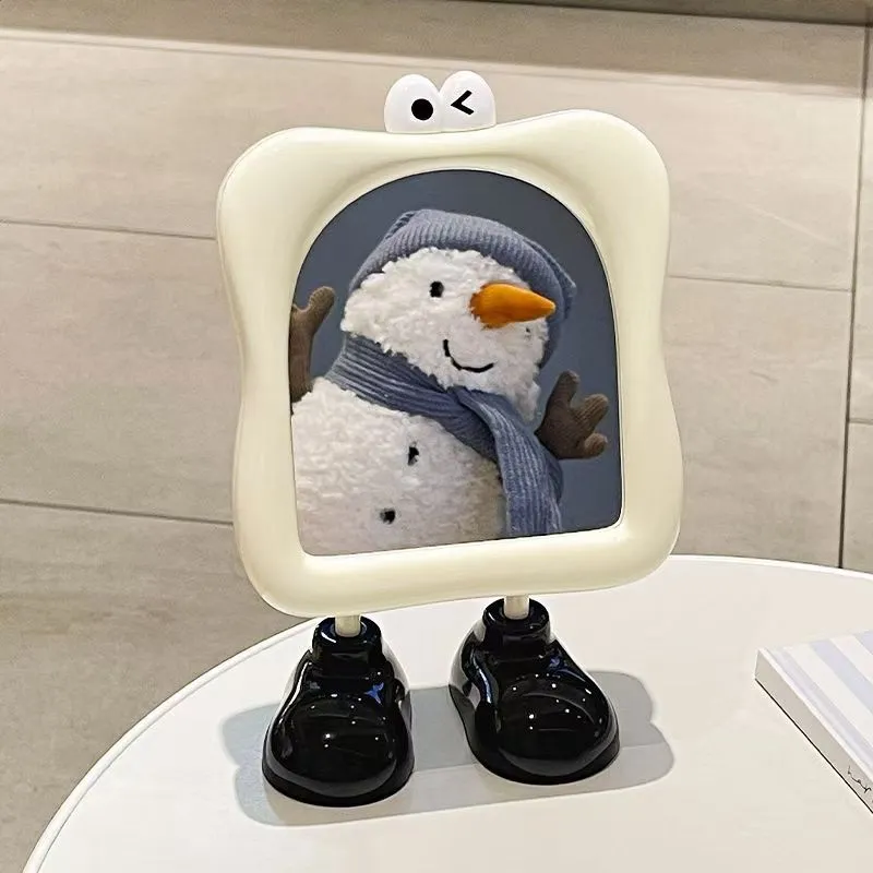 Jingda Cartoon Big Foot Desktop Portable Single Sided Eyes Make Up Mirrors Grooming-1