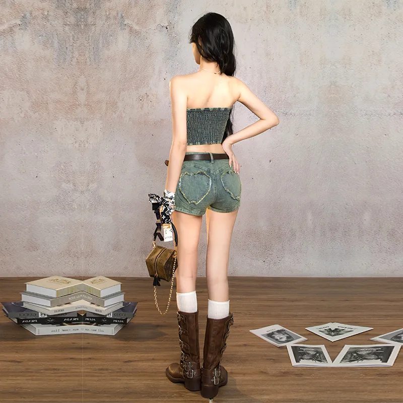 Barb Chill Denim Shorts Women's Vintage Blue-2
