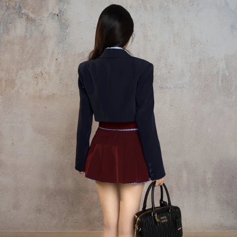 Barb Chill Preppy Series Business Suit Women's Navy Blue-2