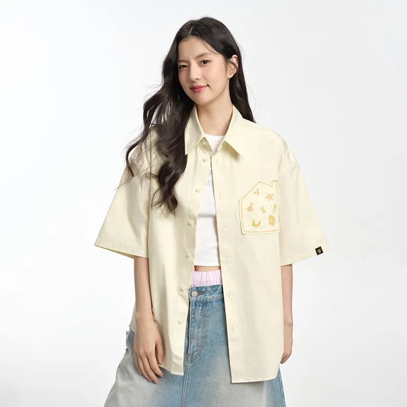 DANGEROUSPEOPLE Shirts Unisex Beige Yellow-4