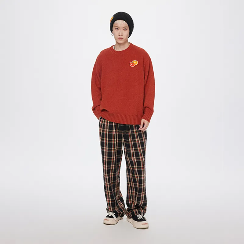DANGEROUSPEOPLE Casual Pants Unisex Black Base Plaid-4