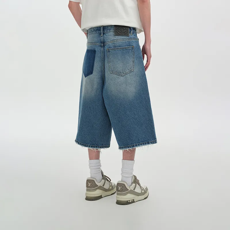 DANGEROUSPEOPLE Denim Shorts Unisex Blue-4