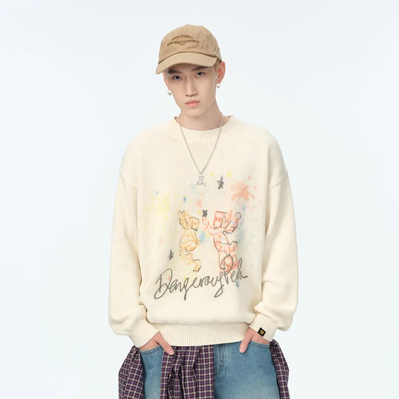 DANGEROUSPEOPLE Sweater Unisex Ecru-4