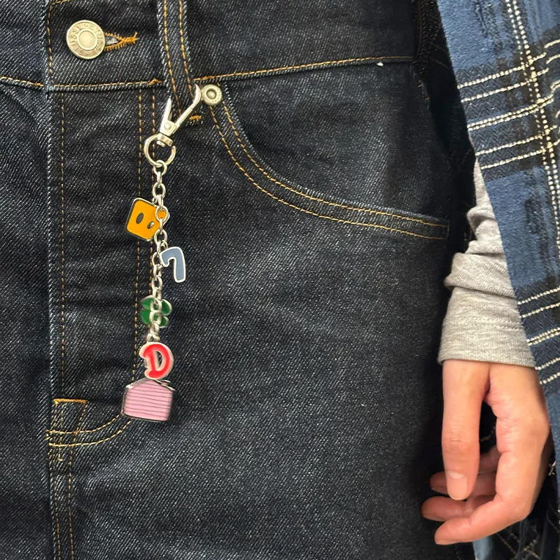 DANGEROUSPEOPLE Stainless Steel Keychains Unisex-3