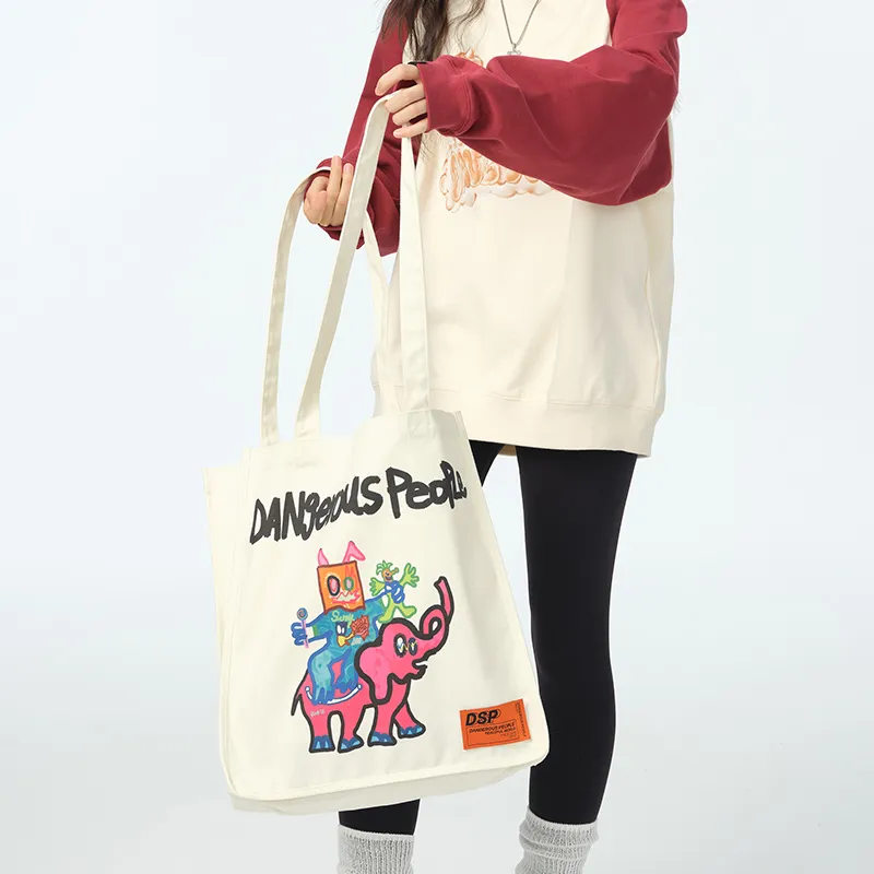 DANGEROUSPEOPLE Fabric Shoulder Bag Regular Unisex White-6