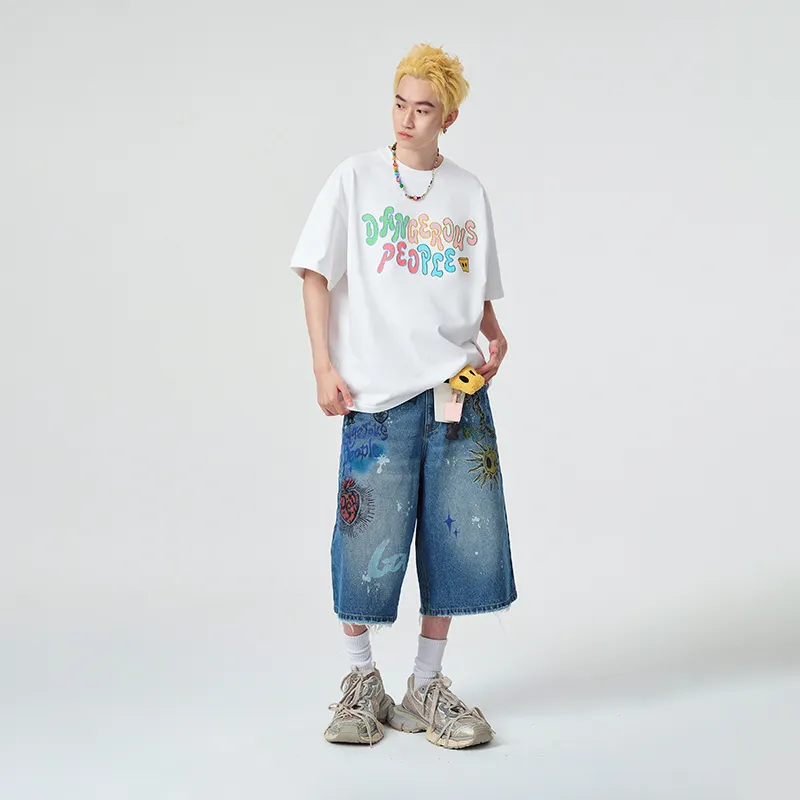 DANGEROUSPEOPLE Denim Shorts Unisex Blue-2