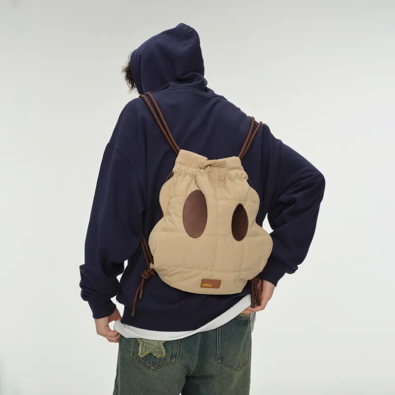 DANGEROUSPEOPLE Fabric Backpack Regular Unisex Green/Pink/Brown-10