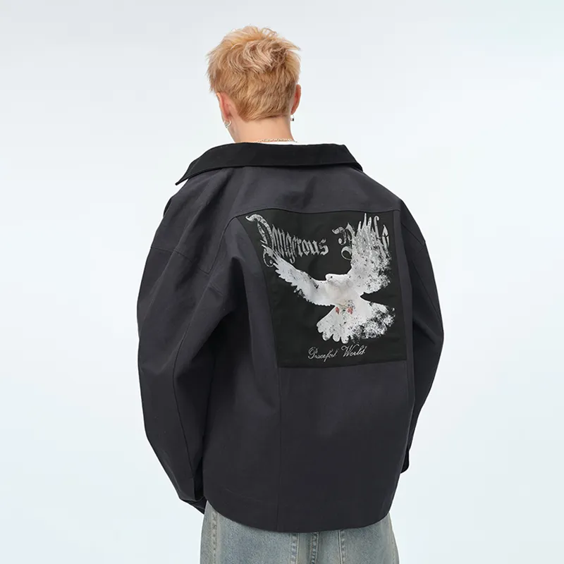 DANGEROUSPEOPLE Jackets Coats Unisex Navy Blue-3