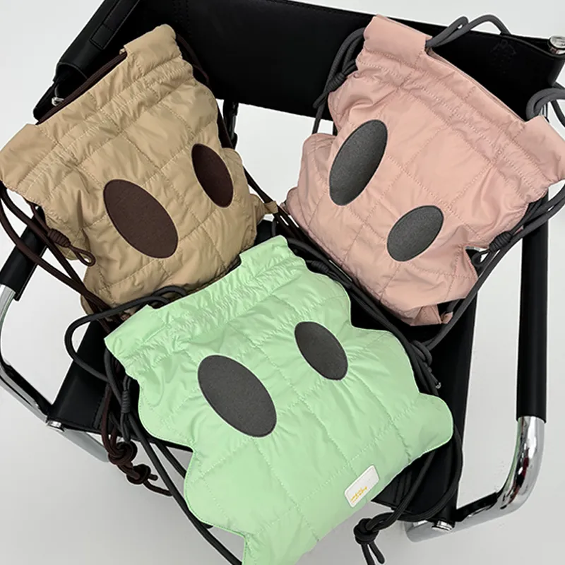 DANGEROUSPEOPLE Fabric Backpack Regular Unisex Green/Pink/Brown-3